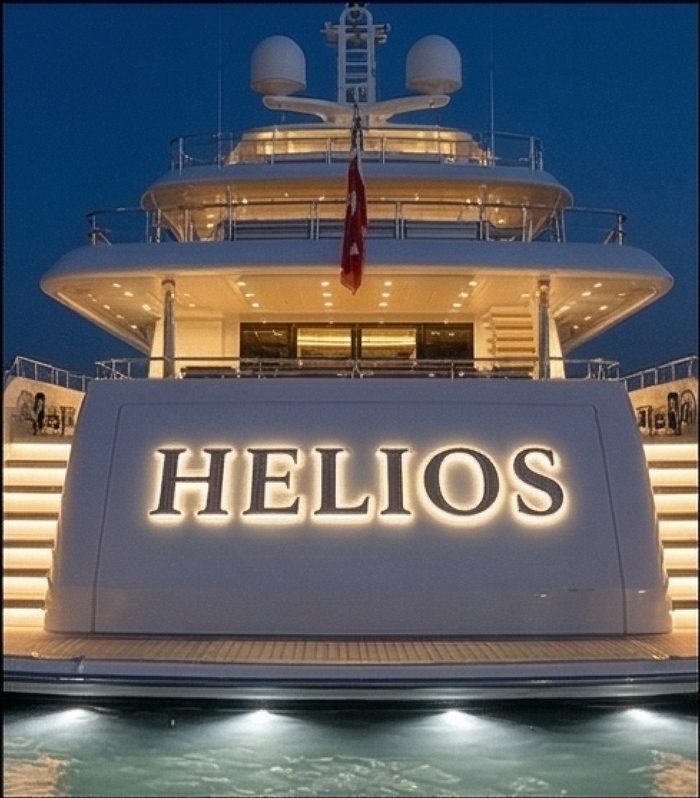 Out of Office illuminated boat name sign